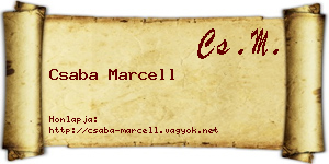 Csaba Marcell névjegykártya